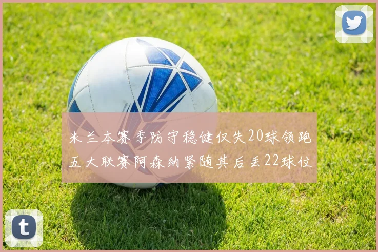 米兰本赛季防守稳健仅失20球领跑五大联赛阿森纳紧随其后丢22球位居第五